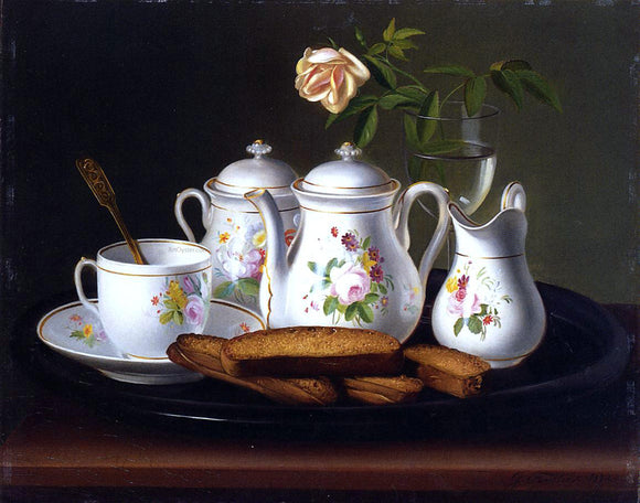  George Forster Still Life of Porcelain and Biscuits - Art Print