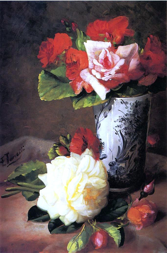  Frederick M Fenetti Still Life of Roses - Art Print