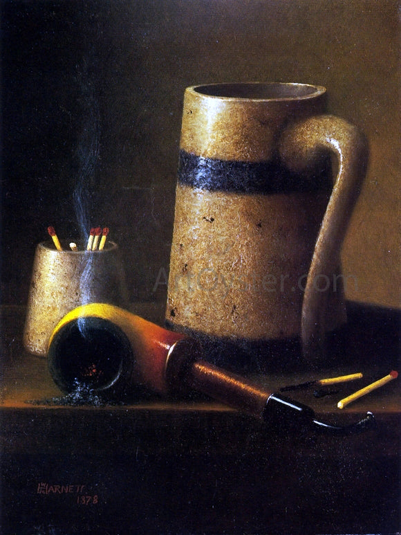  William Michael Harnett Still Life, Pipe and Mug - Art Print