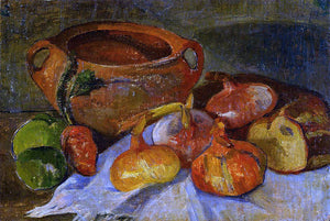  Jacob De Haan Still Life: Pit, Onions, Bread and Green Apples - Art Print