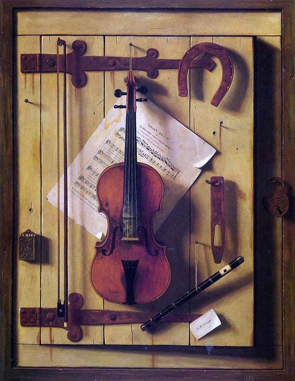  William Michael Harnett Still Life: Violin and Music (also known as Music Literature) - Art Print