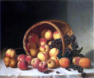  John F Francis Still Life with a Basket of Fruit - Art Print