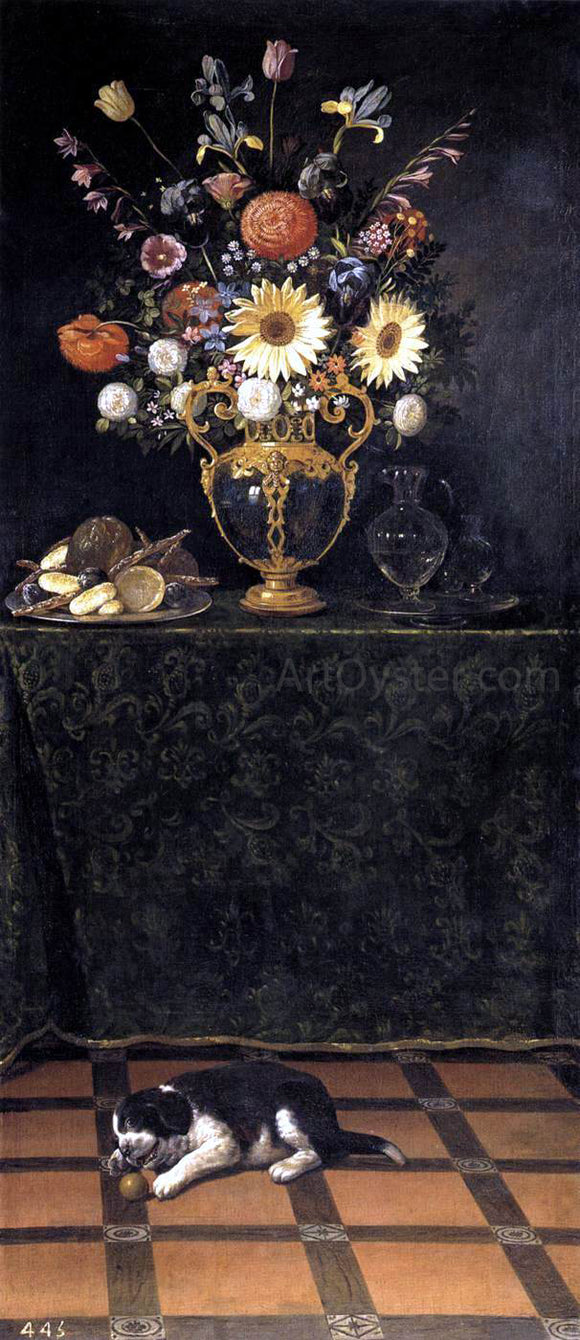  Juan Van der Hamen Still Life with a Puppy - Art Print