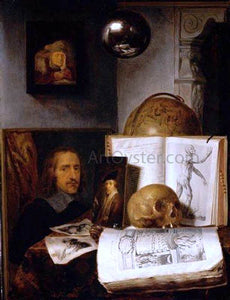  Simon Luttichuijs Still Life with a Skull - Art Print