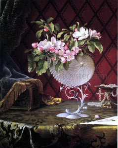  Martin Johnson Heade Still Life with Apple Blossoms in a Nautilus Shell - Art Print