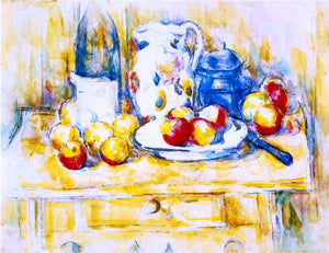  Paul Cezanne Still Life with Apples, a Bottle and a Milk Pot - Art Print