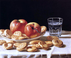  John F Francis Still Life with Apples and Biscuits - Art Print