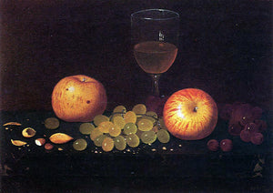 William Michael Harnett Still Life with Apples, Grapes and Almonds - Art Print