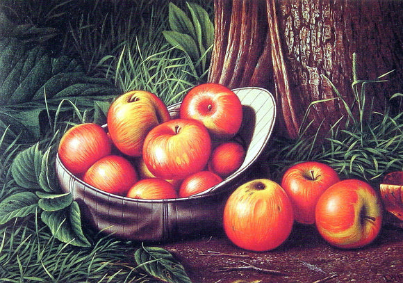  Levi Wells Prentice Still Life with Apples in a New York Giants Cap - Art Print