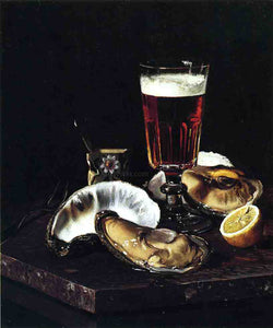  Andrew H. Way Still Life with Beer and Oysters - Art Print