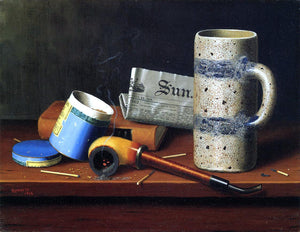  William Michael Harnett Still Life with Blue Tobacco Box - Art Print