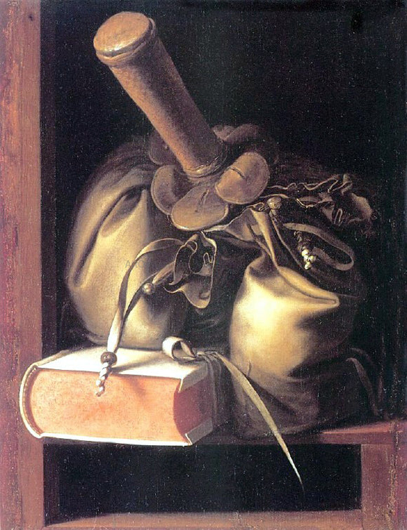  Gerrit Dou Still Life with Book and Purse - Art Print