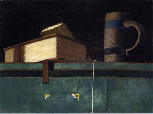  John Frederick Peto Still Life with Books and Mug - Art Print