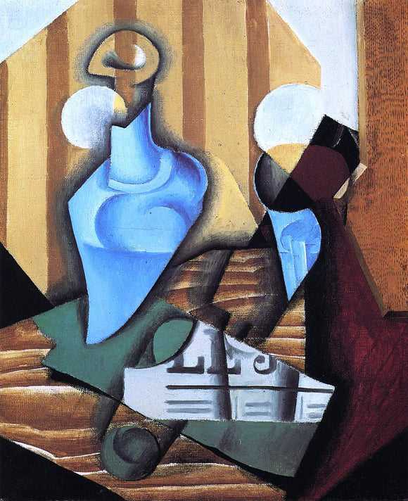  Juan Gris Still Life with Bottle and Glass - Art Print