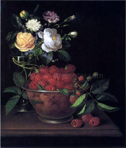  George Forster Still Life with Bowl of Raspberries - Art Print
