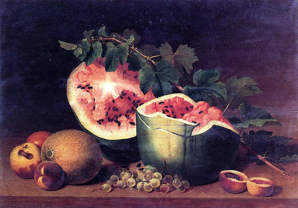  James Peale Still Life with Broken Watermelon - Art Print
