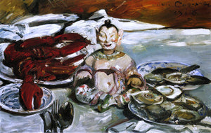  Lovis Corinth Still Life with Buddha, Lobsters and Oysters - Art Print