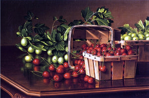  Levi Wells Prentice Still Life with Cherries and Gooseberries - Art Print