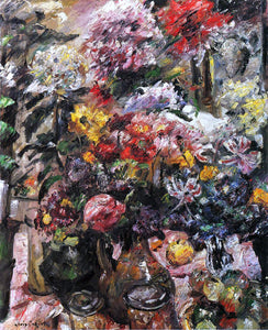  Lovis Corinth Still Life with Chrysanthemums and Amaryllis - Art Print