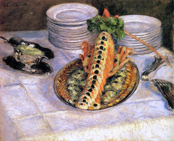 Gustave Caillebotte Still Life with Crayfish - Art Print