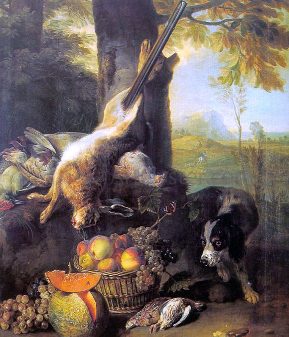  Alexandre-Francois Desportes Still Life with Dead Hare and Fruit - Art Print