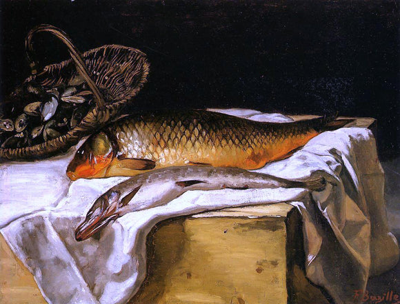  Jean Frederic Bazille Still Life with Fish - Art Print