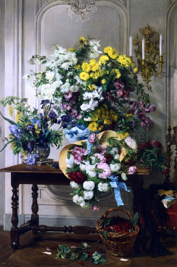  Jenny Villebesseyx Still Life with Flowers - Art Print