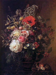  Johan Laurentz Jensen Still Life with Flowers in a Greek Vase - Art Print