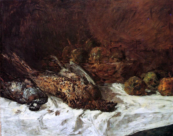  Eugene-Louis Boudin Still Life with Fowl (also known as Still Life with Pheasant and Basket of Apples) - Art Print