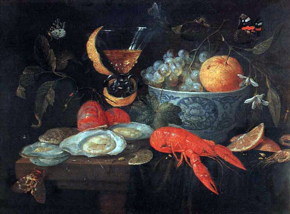  Jan Van Kessel Still Life with Fruit and Shellfish - Art Print
