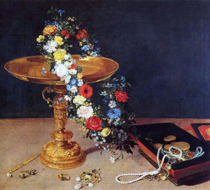  The Elder Jan Bruegel Still Life with Garland and Golden Tazza - Art Print