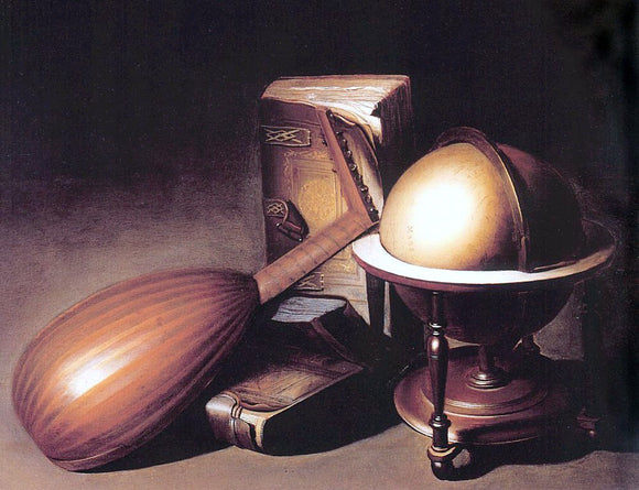  Gerrit Dou Still Life with Globe, Lute, and Books - Art Print