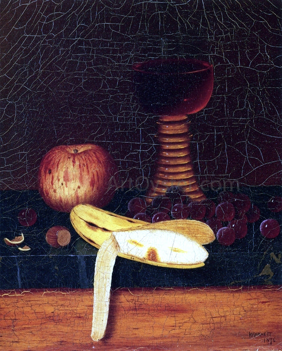  William Michael Harnett Still Life with Goblet, Fruit and Nuts - Art Print