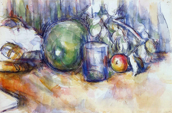  Paul Cezanne Still Life with Green Melon - Art Print
