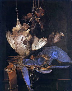  Willem Van Aelst Still Life with Hunting Equipment - Art Print