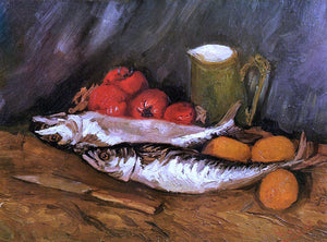  Vincent Van Gogh Still Life with Mackerels, Lemons and Tomatoes - Art Print