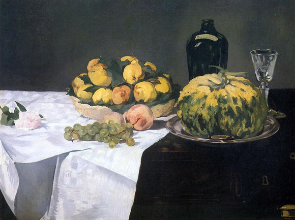  Edouard Manet Still Life with Melon and Peaches - Art Print