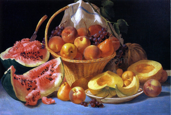  John F Francis Still Life with Melons, Peaches and Grapes - Art Print