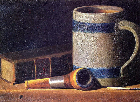  John Frederick Peto Still Life with Mug, Pipe and Book - Art Print