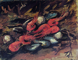  Vincent Van Gogh Still Life with Mussels and Shrimp - Art Print