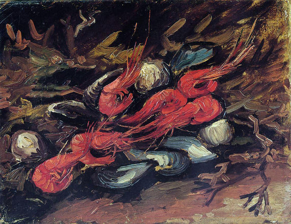  Vincent Van Gogh Still Life with Mussels and Shrimp - Art Print