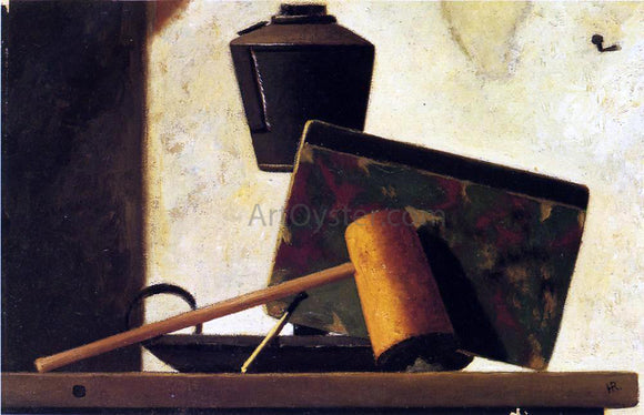  John Frederick Peto Still LIfe with Notebook and Pipe - Art Print