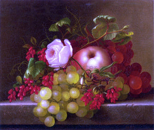  Adelheid Dietrich Still Life with Peach, Grapes and Rosehips - Art Print