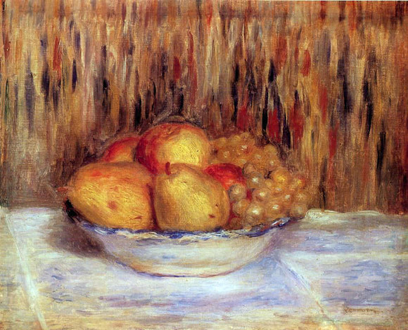  Pierre Auguste Renoir Still Life with Pears and Grapes - Art Print