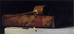  John Frederick Peto Still Life with Pipe and Book - Art Print