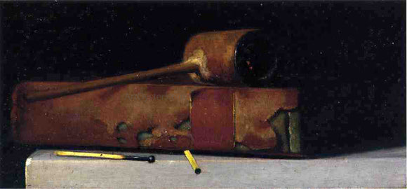 John Frederick Peto Still Life with Pipe and Book - Art Print