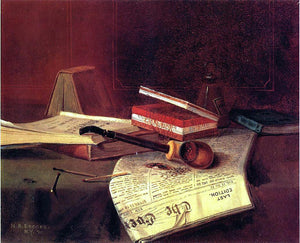  Nicholas Alden Brooks Still Life with Pipe, Tobacco and Matches - Art Print