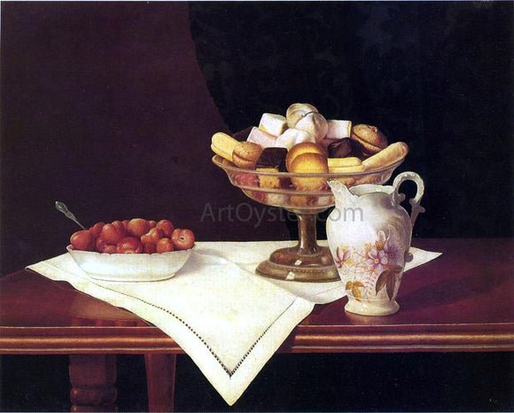  George Cope Still Life with Sweets and Strawberries - Art Print