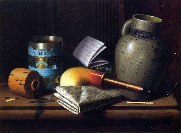  William Michael Harnett Still Life with Three Castles Tobacco - Art Print