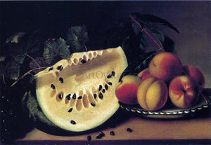  Margaretta Angelica Peale Still Life with Watermelon and Peaches - Art Print